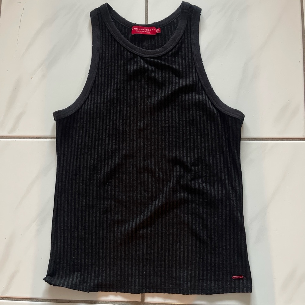 n:PHILANTHROPY Black Ribbed Tank Top - Picture 2 of 4